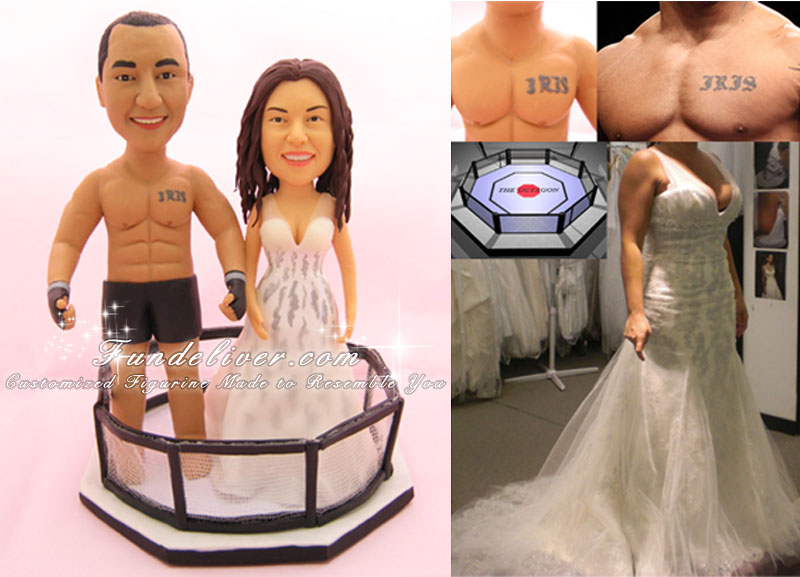 MMA Fighter Wedding Cake Toppers